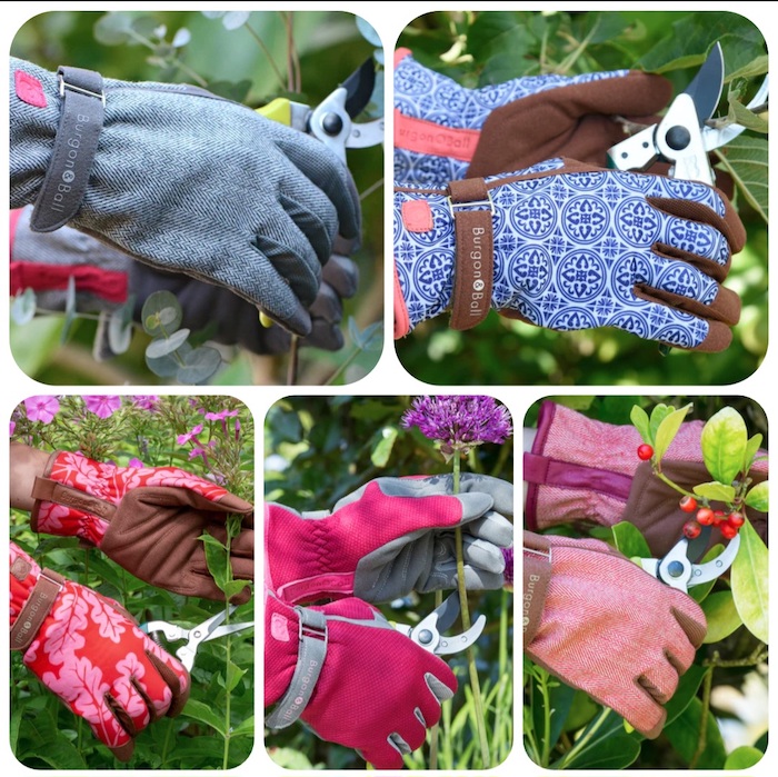 Easter Gardening Gloves. Gardening Gloves from Burgon and Ball Love the gloves in Grey adn Red Tweed, Berry, Artisan, OakLeaf poppy